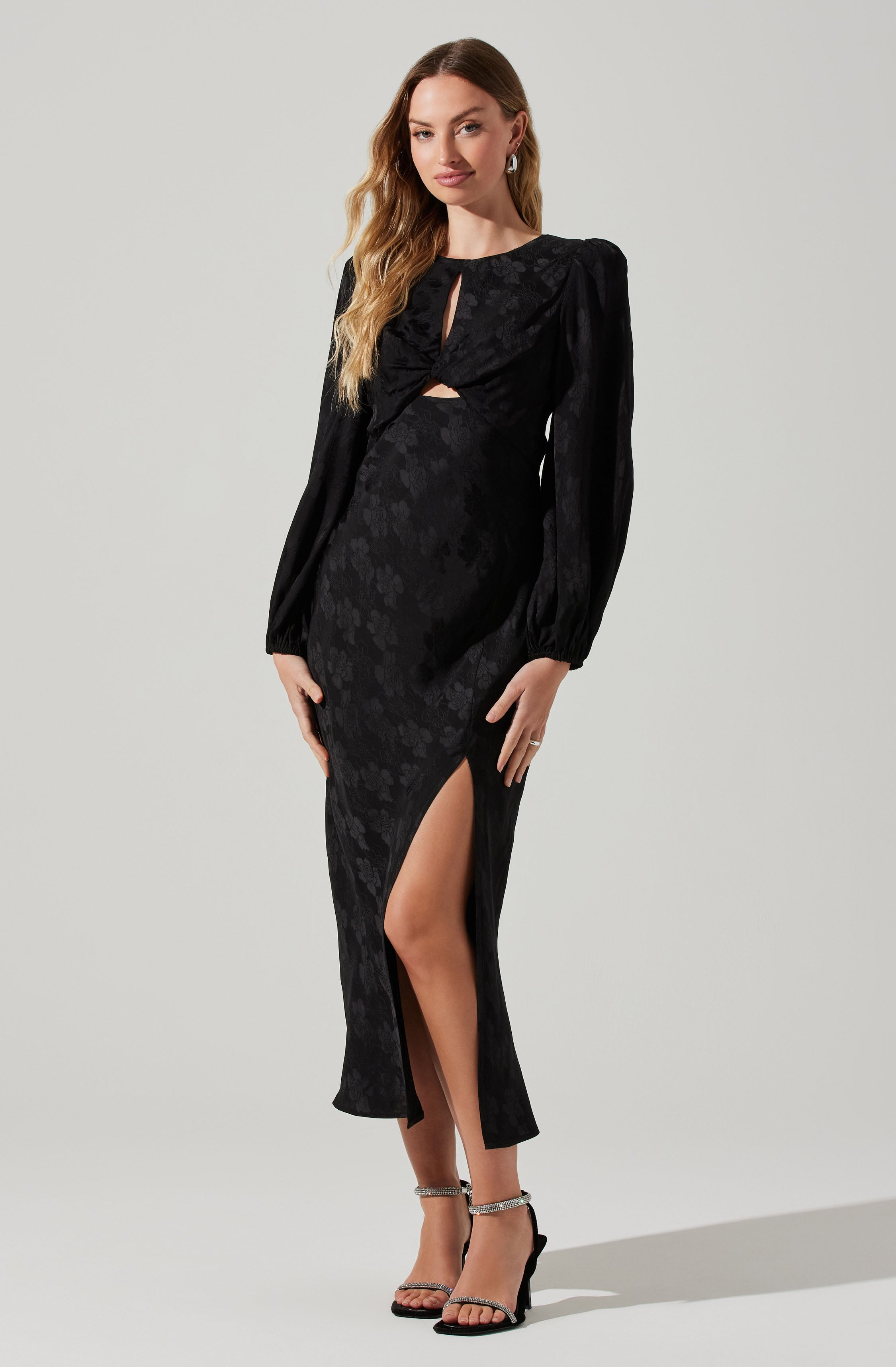 Suzy Floral Cutout Long Sleeve Midi Dress – ASTR The Label