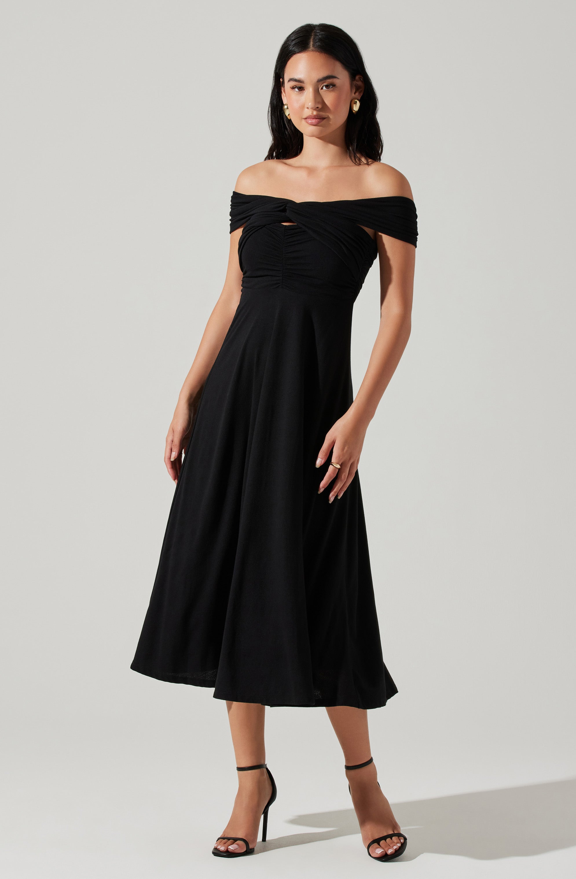 Off The Shoulder Midi Dress – Marissa Collections