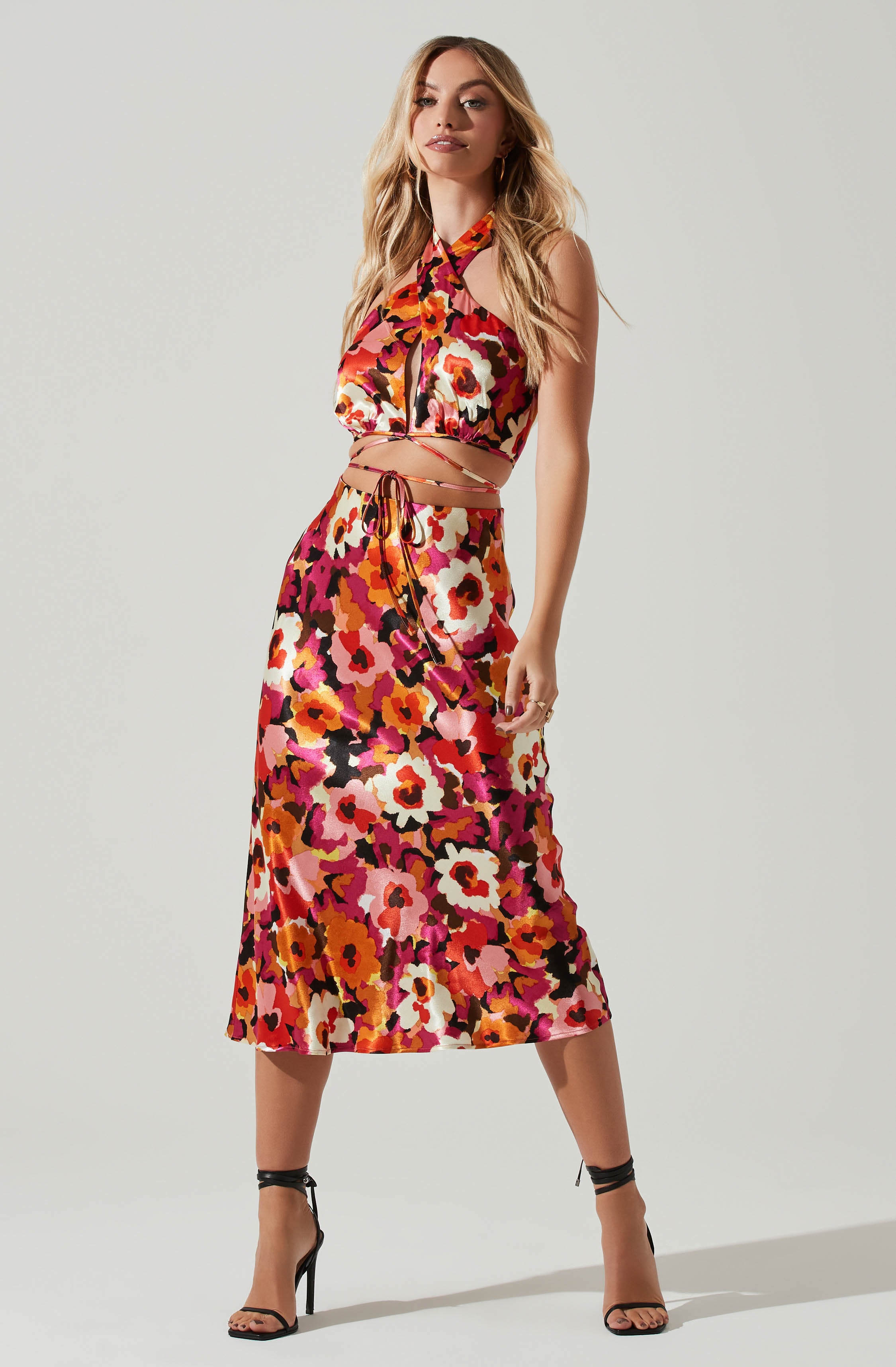 Floral midi skirt outlet pattern