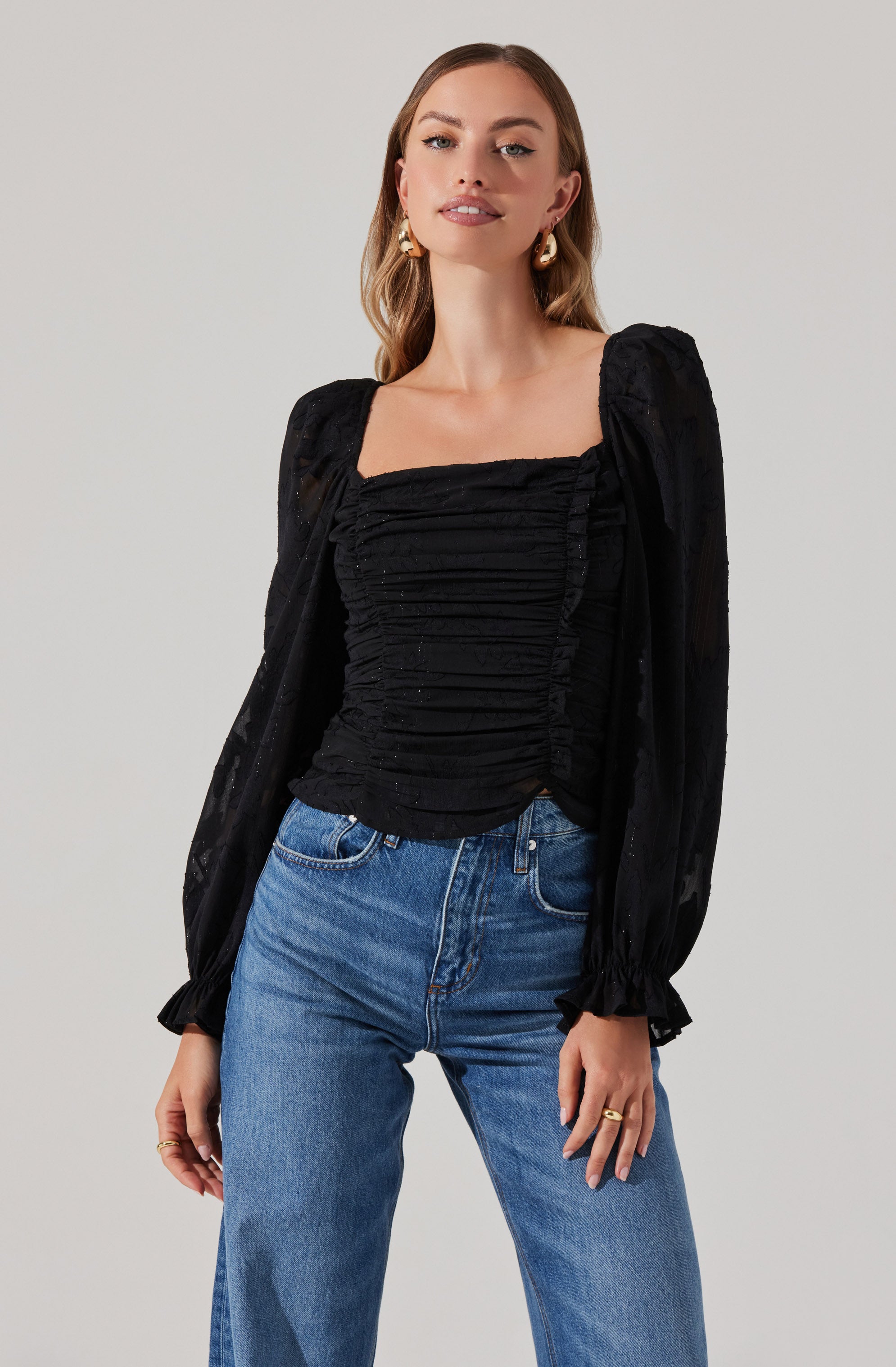 Tonina Square Neck Puff Sleeve Top – ASTR The Label
