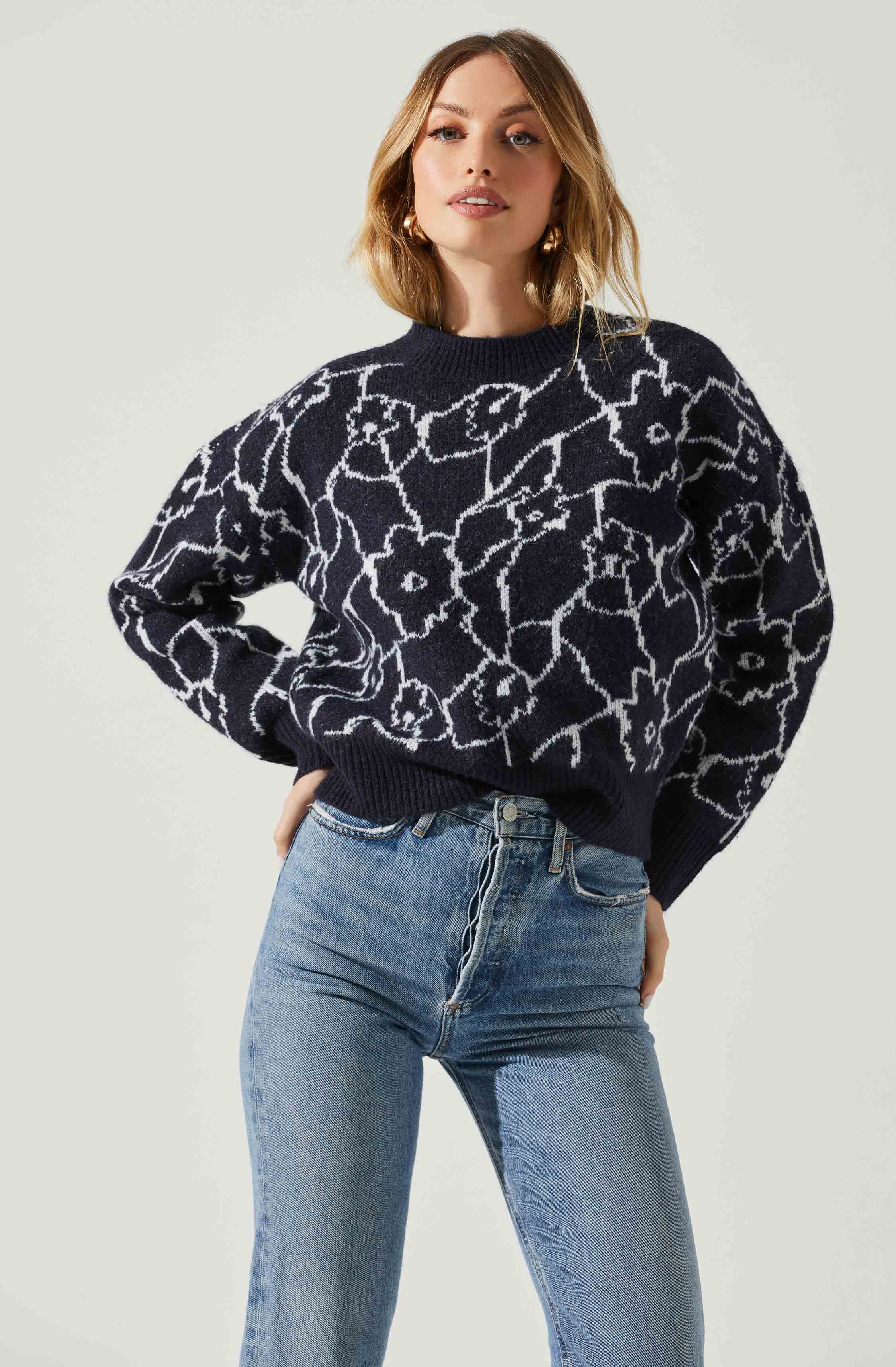 Jaylani Chevron Stripe Pointelle Sweater – ASTR The Label