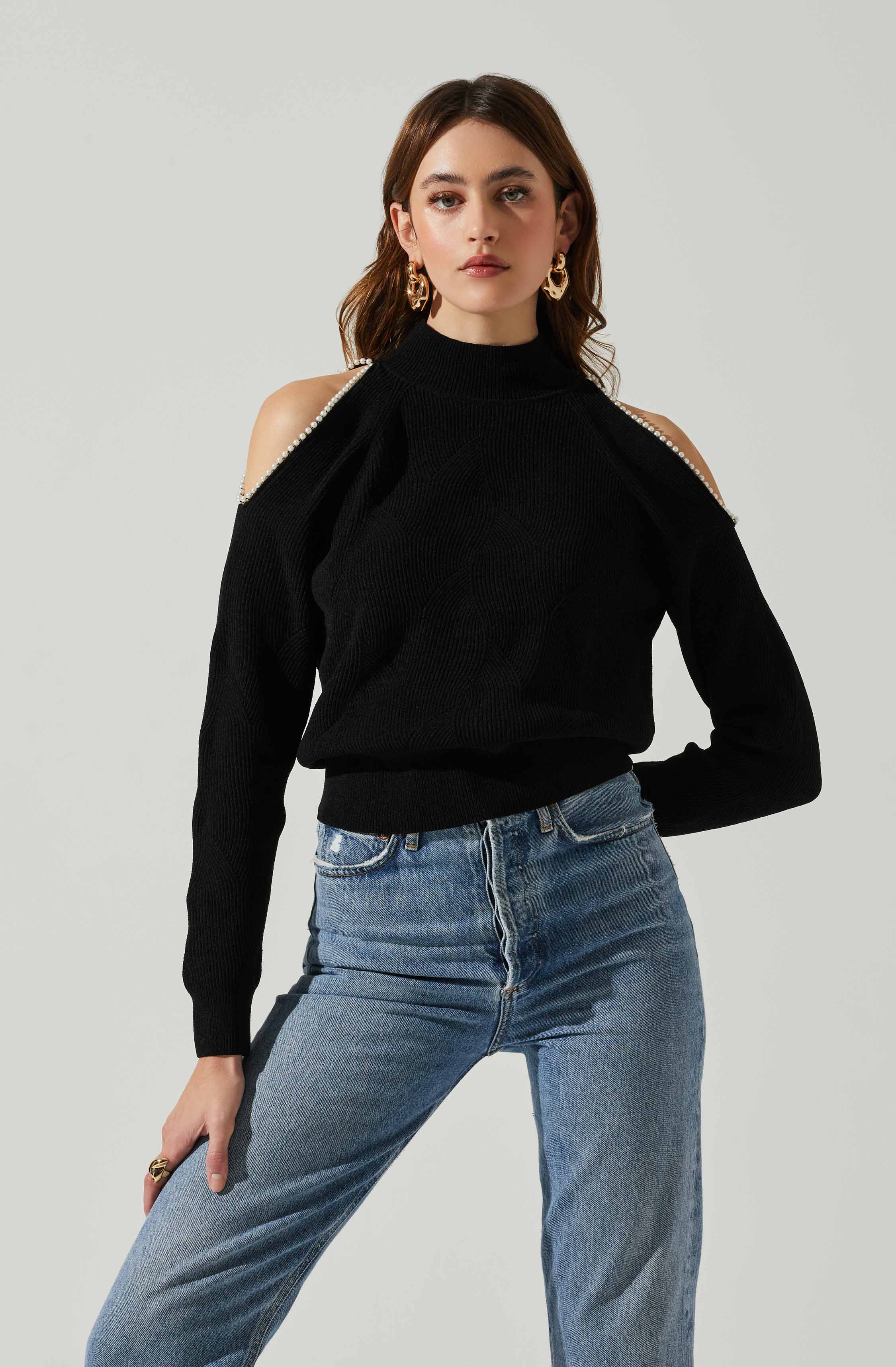 Evy Puff Sleeve Pointelle Sweater – ASTR The Label