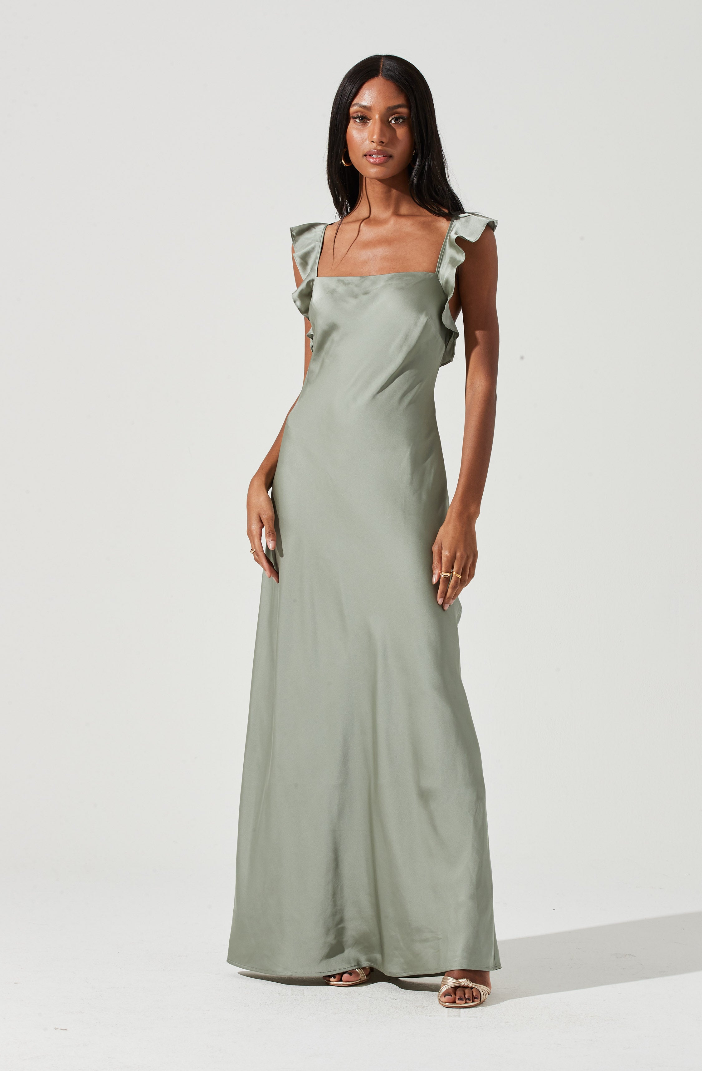Ruffle Strap Labor & Delivery Gown