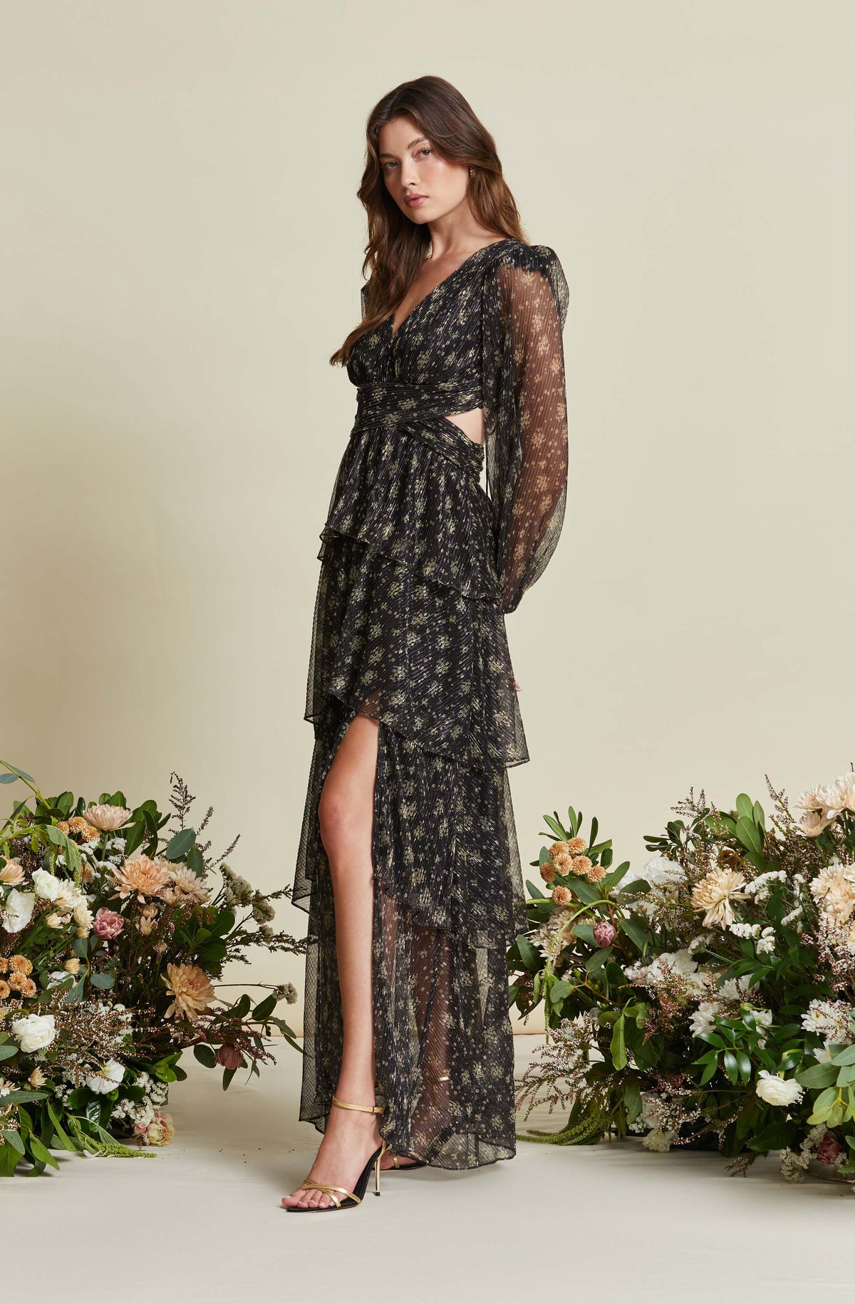 Anora Floral Tiered Maxi Dress ASTR the Label