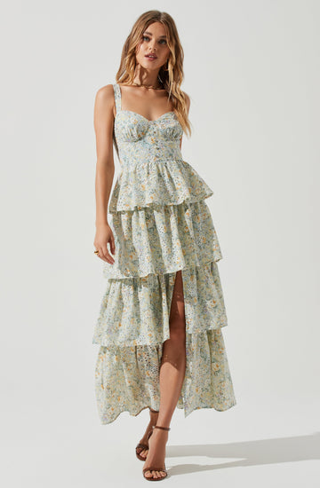 Midsummer Eyelet Tiered Maxi Dress