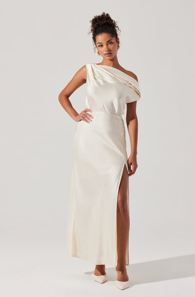 Monroe Satin Off Shoulder Dress