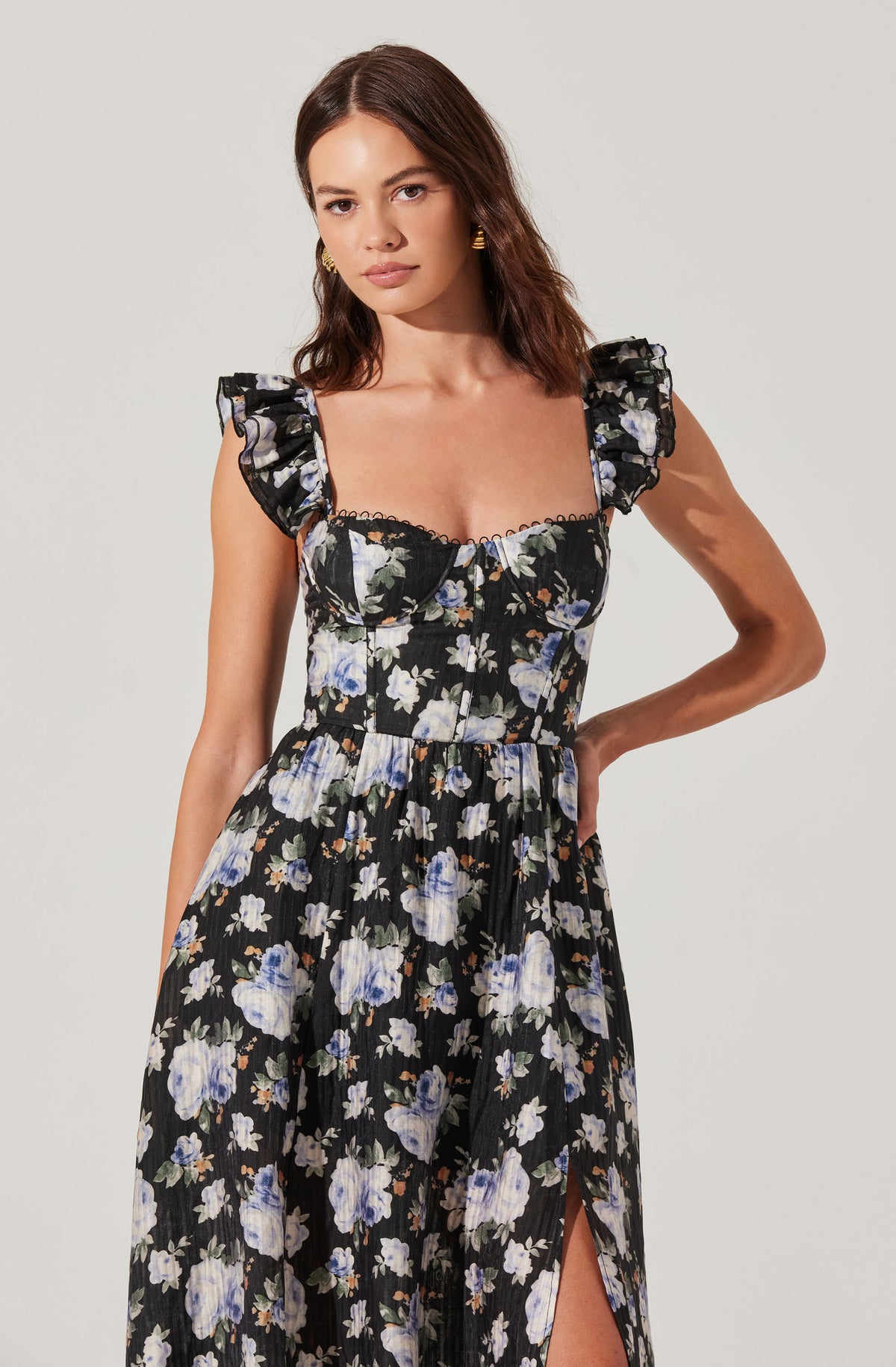 Wedelia Floral Bustier Midi Dress ASTR the Label