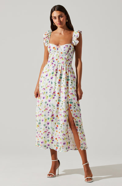 Wedelia Floral Bustier Midi Dress