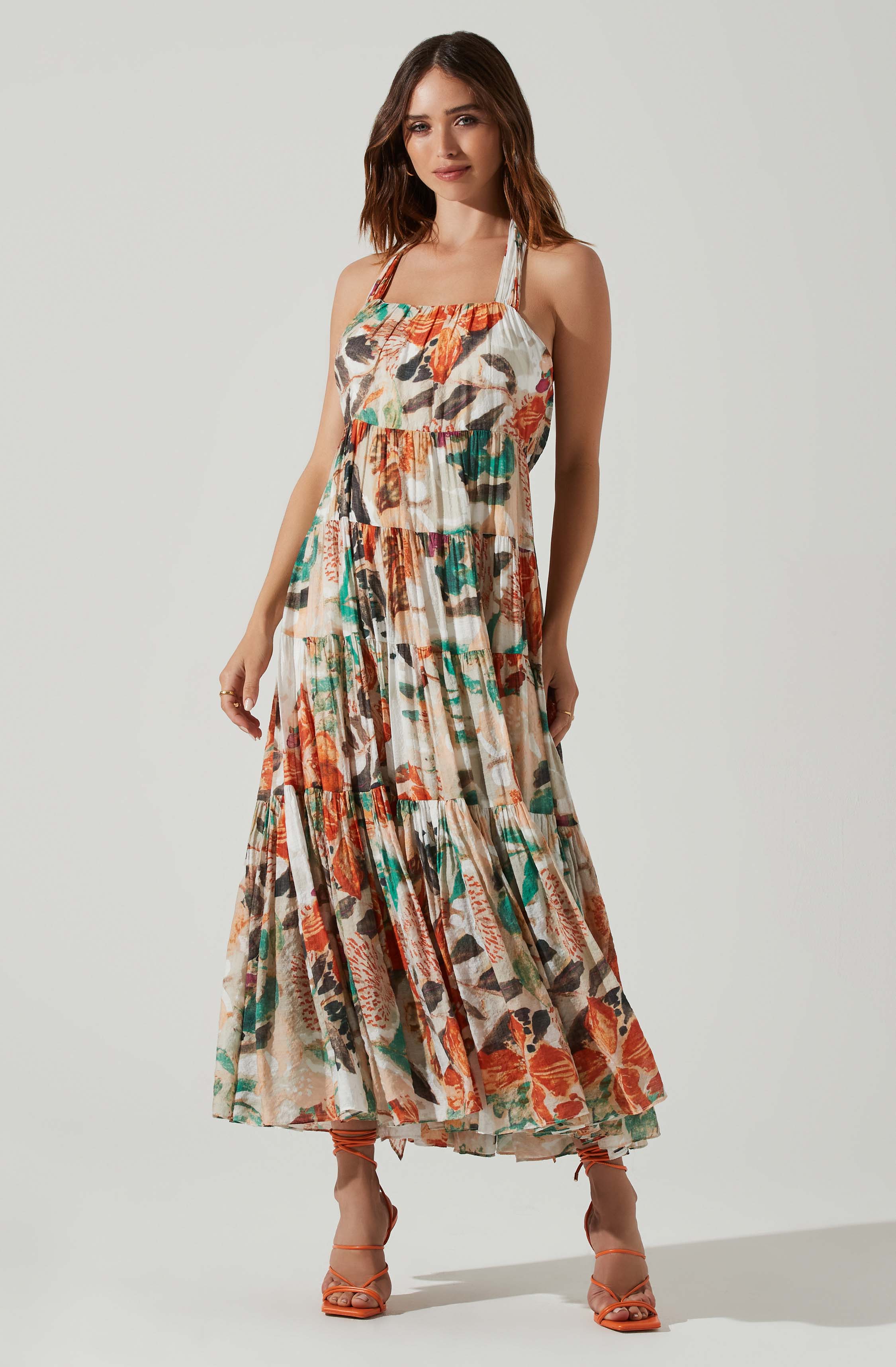 Almina Floral Pleated Midi Dress – ASTR The Label