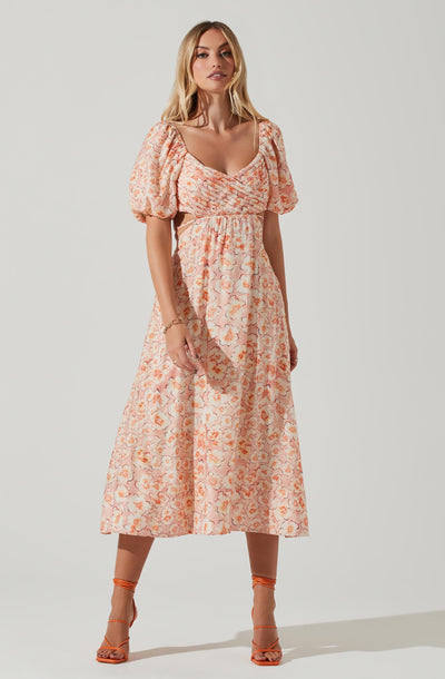 Talina Floral Cutout Midi Dress