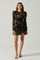 Sticky add to cart - Cindy Floral Burnout Long Sleeve Mini Dress