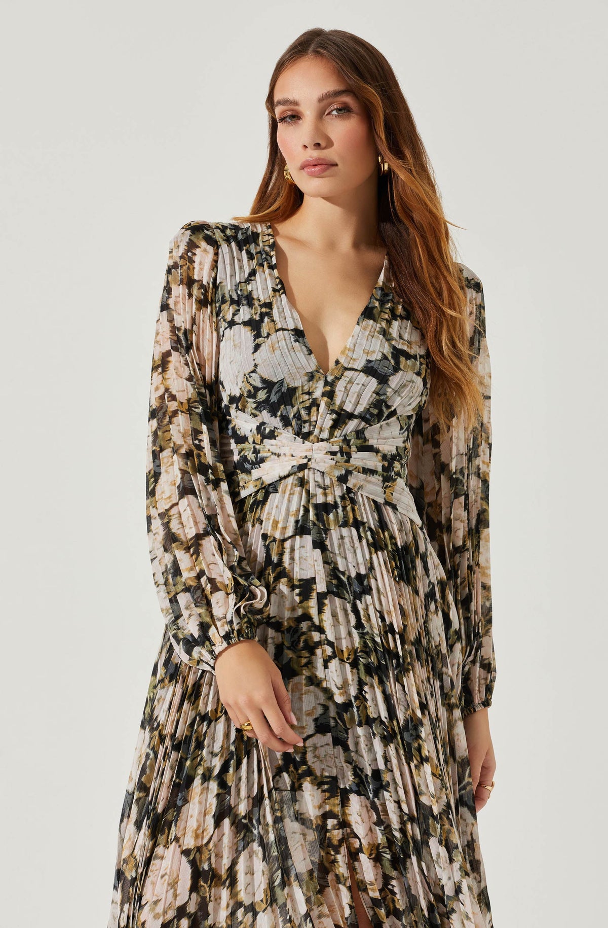 Black and Blush Floral Print Wrap Midi Dress – AX Paris