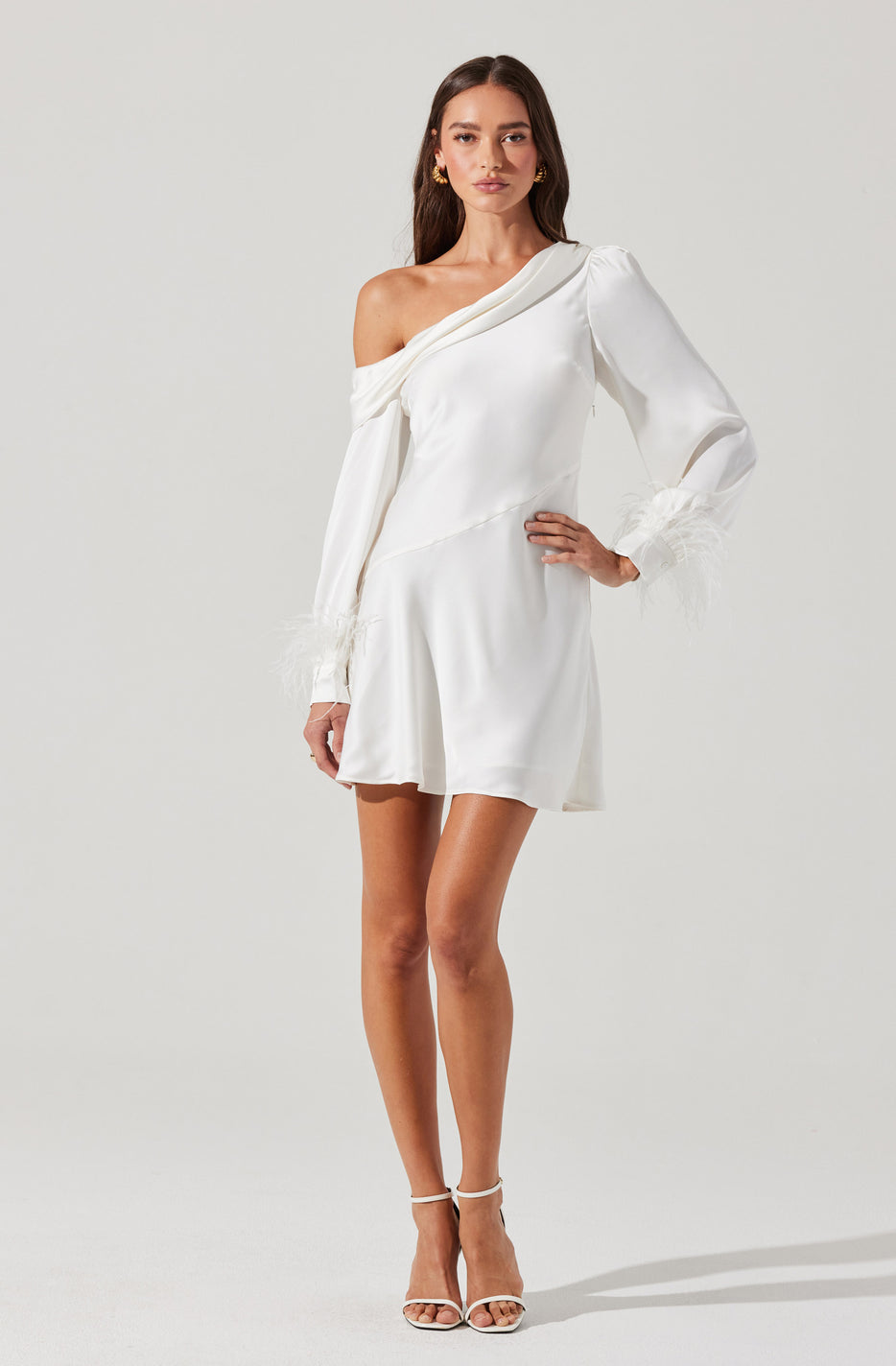 Augusta Feather Trim Mini Dress