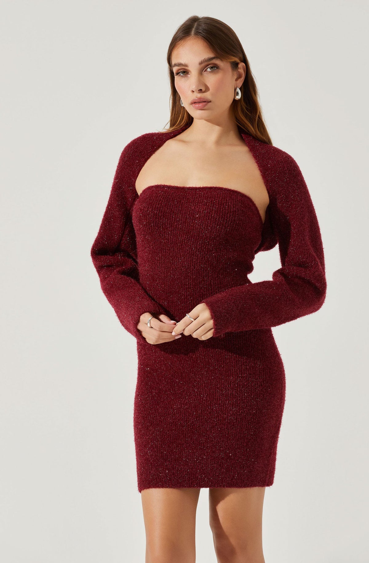 Larna Contrast Mesh Mini Sweater Dress – ASTR The Label