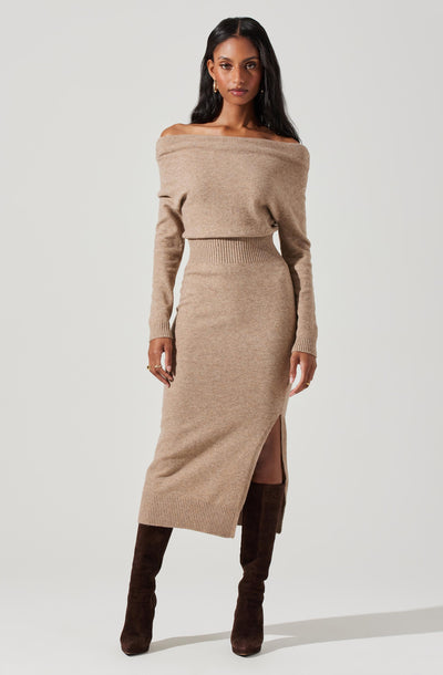 Cora Off Shoulder Sweater Dress