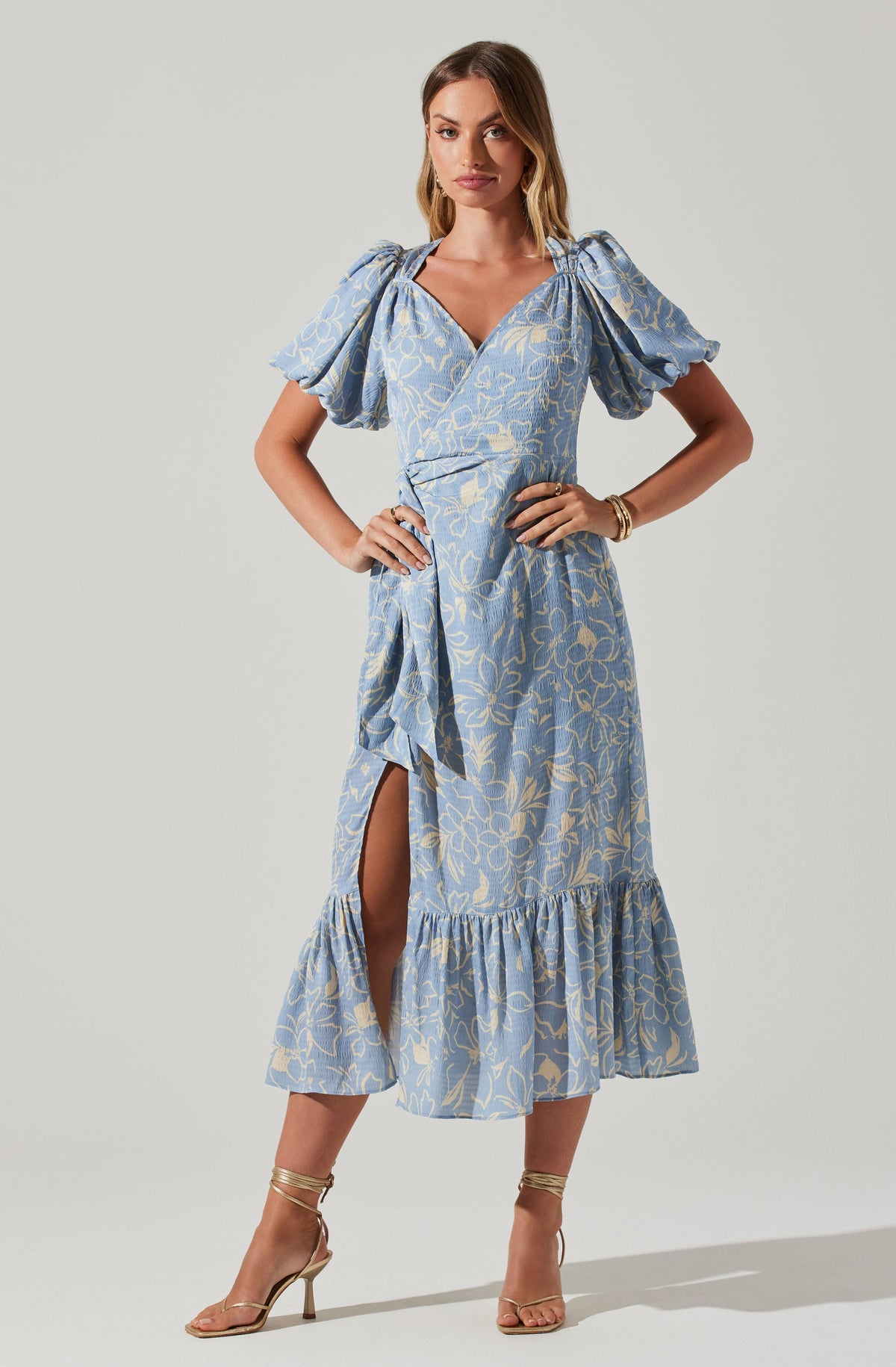 Maisy Floral Flutter Sleeve Midi Dress – ASTR The Label