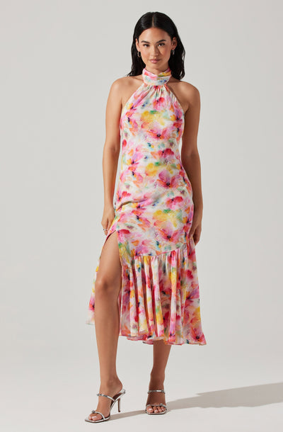 Coral halter hotsell neck dress