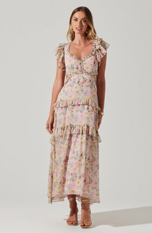 Rosana Floral Tiered Ruffle Maxi Dress – ASTR The Label