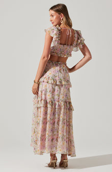 Floral Tiered Ruffle Maxi Dress