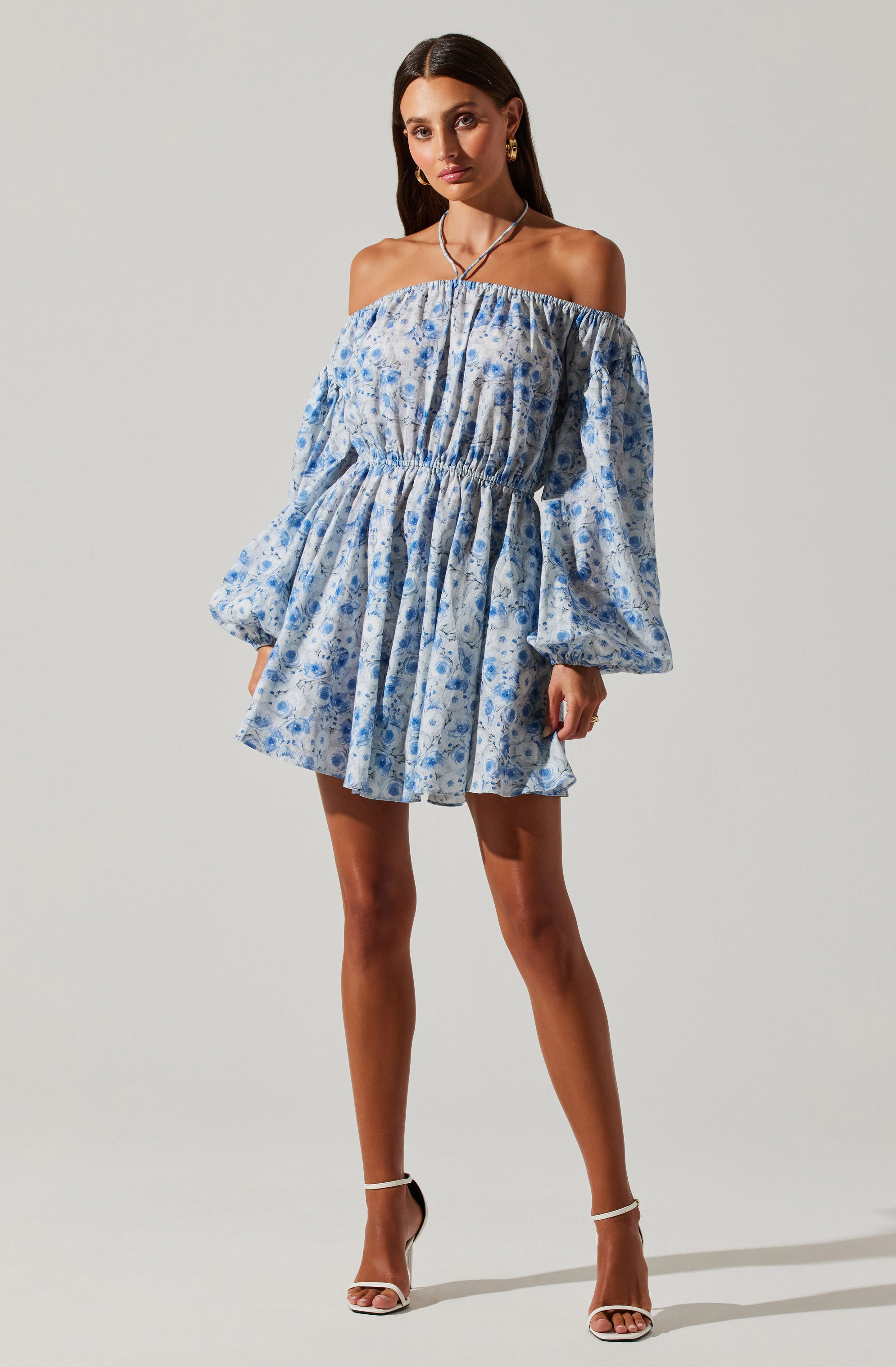 Sabine Off Shoulder Floral Mini Dress – ASTR The Label