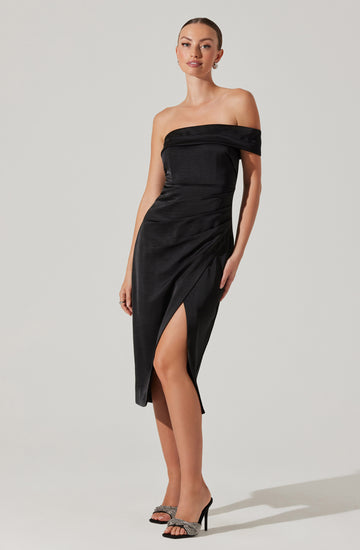 Gwyneria Off Shoulder Midi Dress