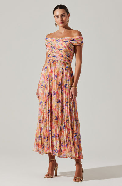 Leonara Pleated Midi dress