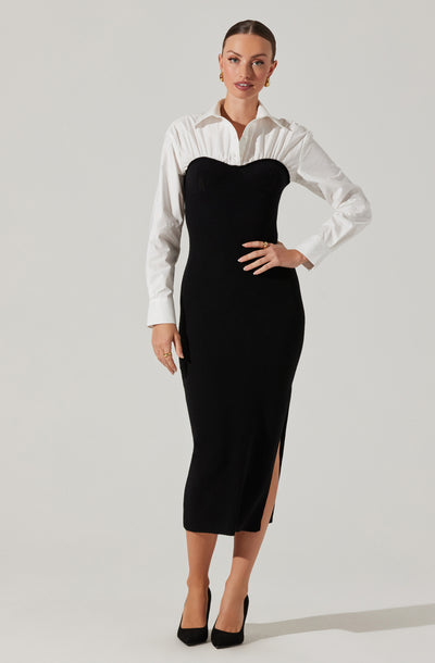 Allyn Contrast Midi Sweater Dress