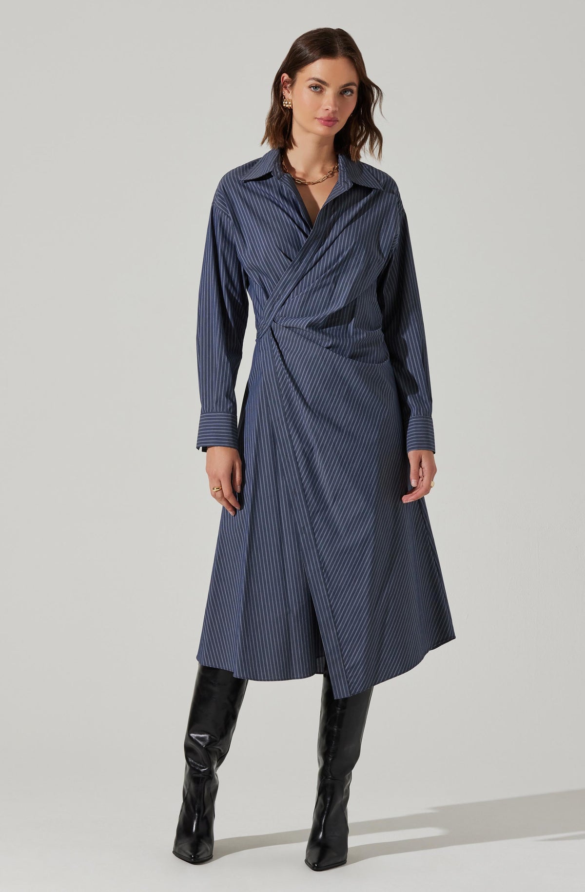 Flykra Asymmetrical Wrap Midi Dress ASTR the Label