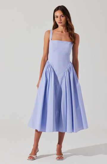 Vinya Poplin Drop Waist Dress