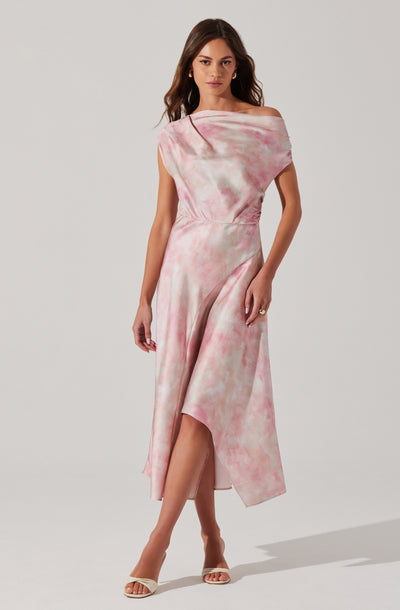 Mairyn Tie Dye Satin Dress