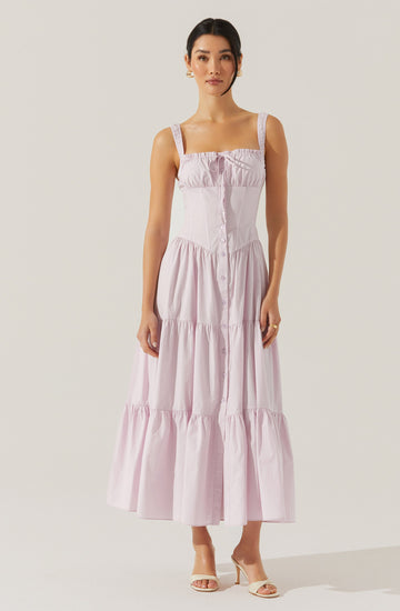 Temperance Tiered Milkmaid Maxi Dress