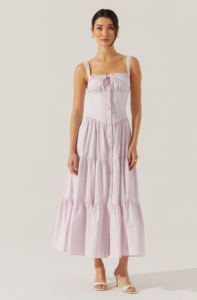 Temperance Tiered Milkmaid Maxi Dress