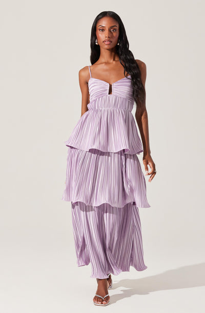 Lupin Pleated Tiered Maxi Dress