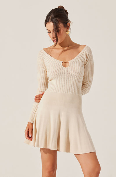 Cybele Pointelle Mini Sweater Dress