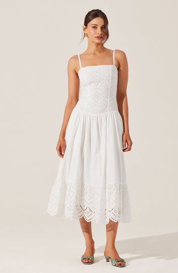 Nathalia Eyelet Midi Dress