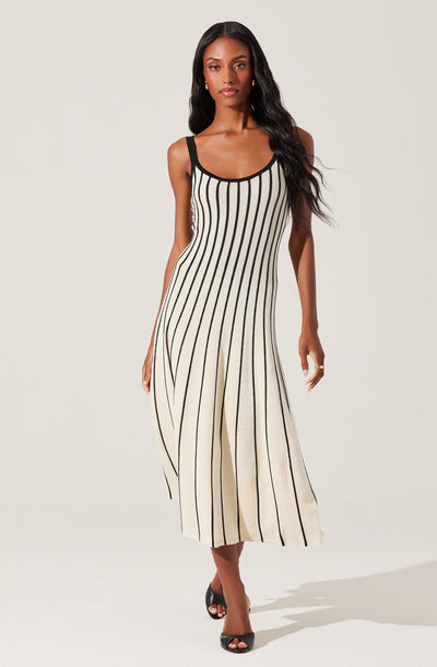 Irecia Stripe Sweater Midi Dress