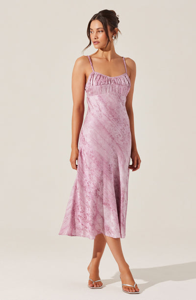 Kaiya Jacquard Satin Midi Dress