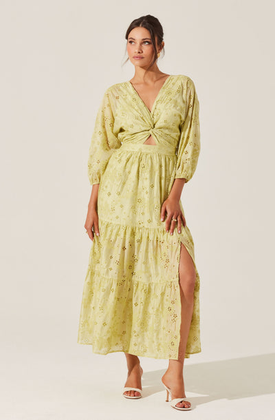 Jesalyn Floral Eyelet Maxi Dress