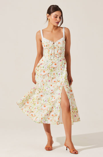 Julietta Floral Corset Midi Dress