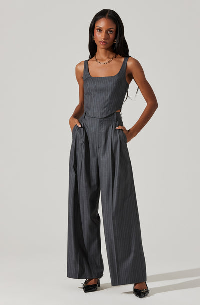 Milani Pinstripe Wide Leg Pants