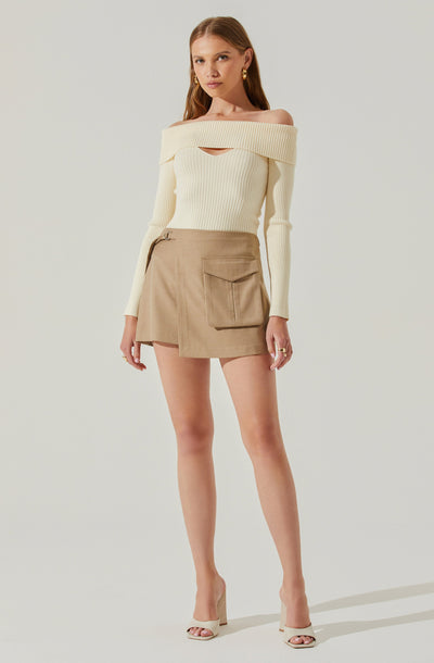 Brylee Foldover Cargo Mini Skirt