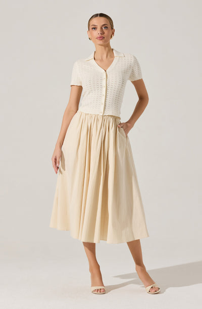 Attwell Pleated Midi Skirt