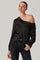 Sticky add to cart - Ellen Satin Rhinestone One Shoulder Top