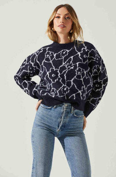 Saira Abstract Floral Sweater