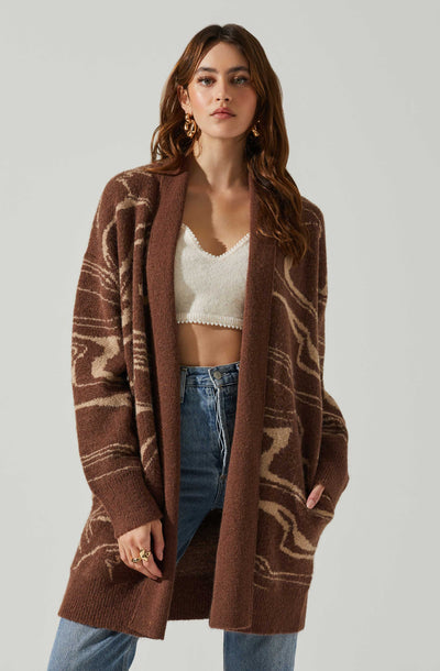 Vada Abstract Swirl Oversized Sweater