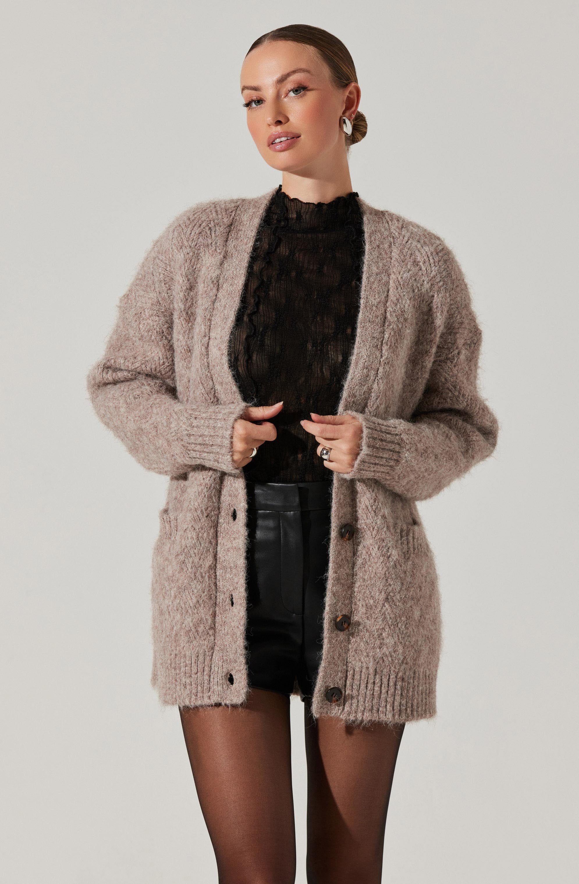 Charli Brushed-Effect Cardigan Sweater– ASTR the Label