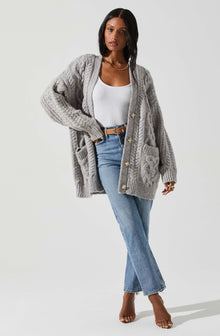 Charli Cable Knit Oversized Cardigan Sweater – ASTR The Label