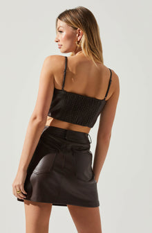 Faux leather crop top, TOP12475