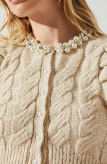 Edith Embellished Cable Knit Sweater – ASTR The Label