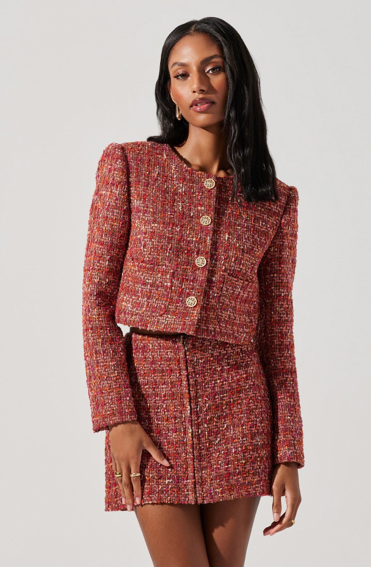 Orange tweed jacket best sale